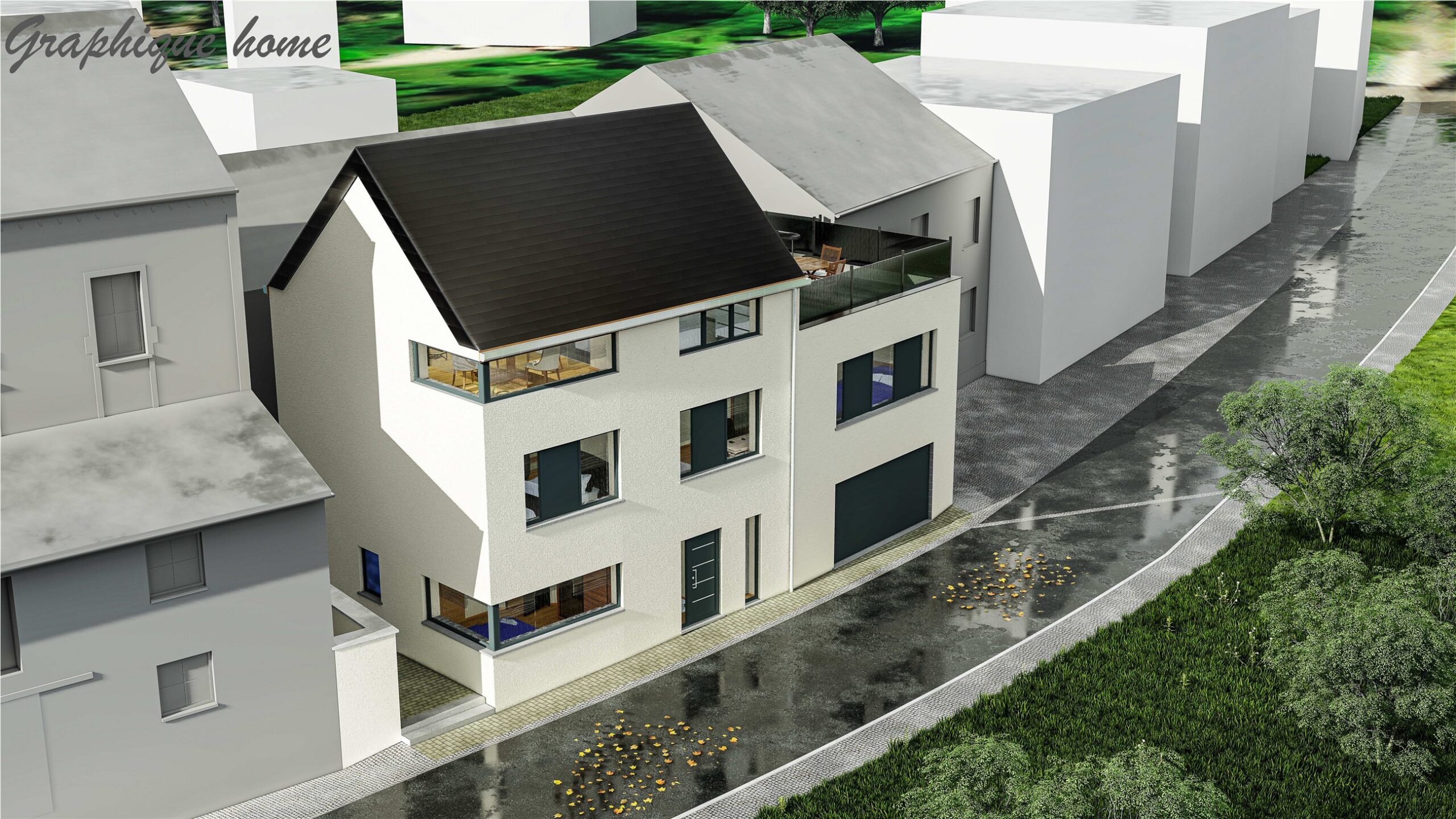 Projet Lenningen — matières et façade